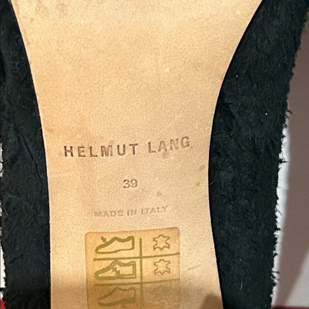 Helmut Lang Distressed Suede Black Heels